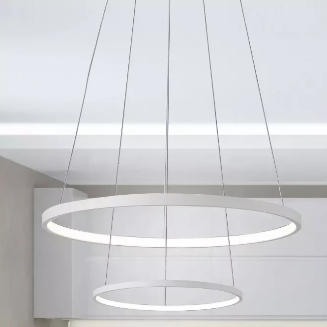 Závesné svietidlo Lune 50 dvojité okrúhle 40W LED 4000k Biela