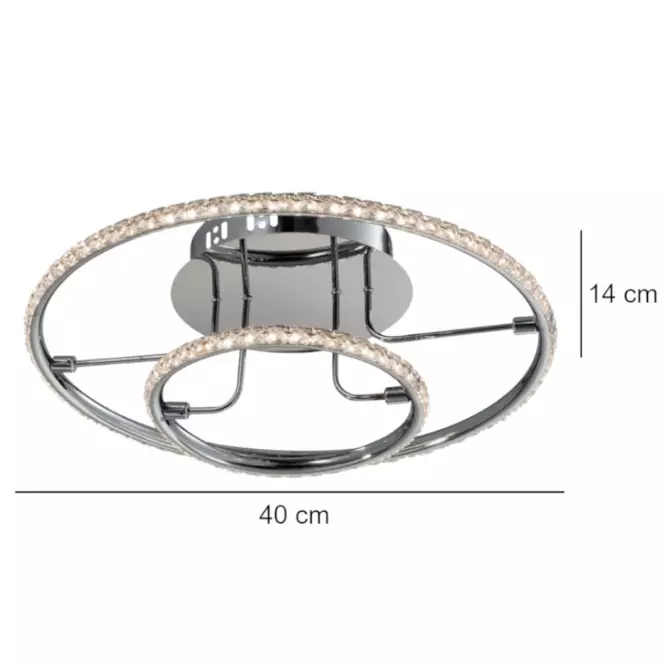Stropné svietidlo Adel Plafon 40 36w Led Chróm 3000k