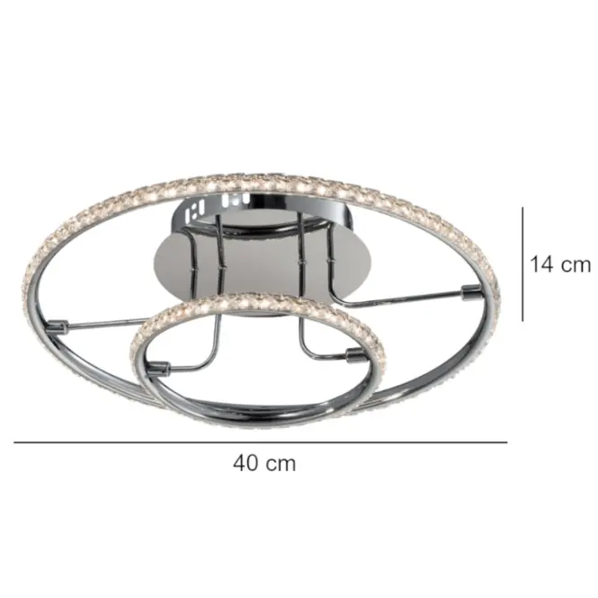 Stropné svietidlo Adel Plafon 40 36w Led Chróm 3000k,3