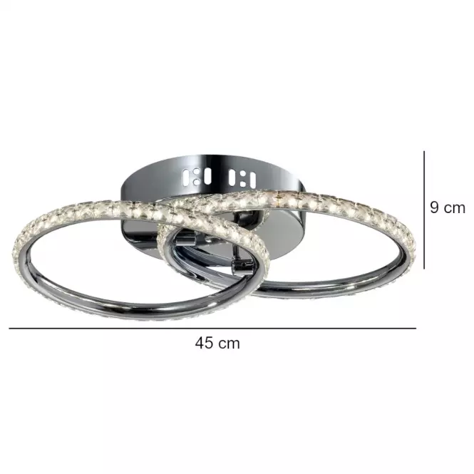 Stropné svietidlo Hello Plafon 28w Led Chróm 3000k