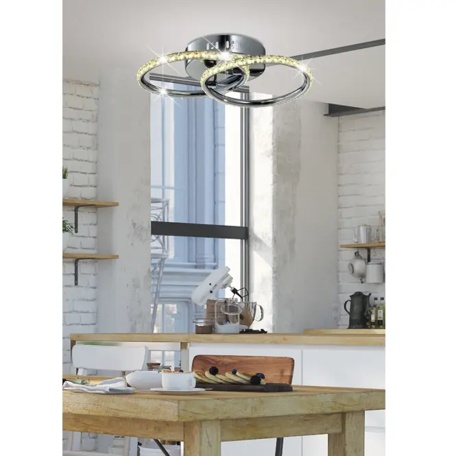 Stropné svietidlo Hello Plafon 28w Led Chróm 3000k,5