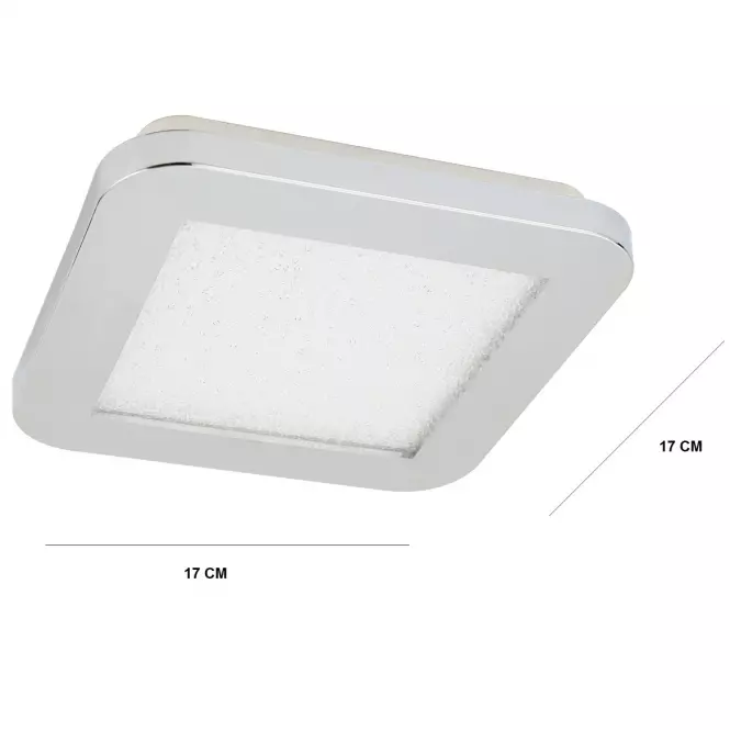 Stropné svietidlo LED NEXIT 17x17 cm 10W  IP44 Chróm 3000k