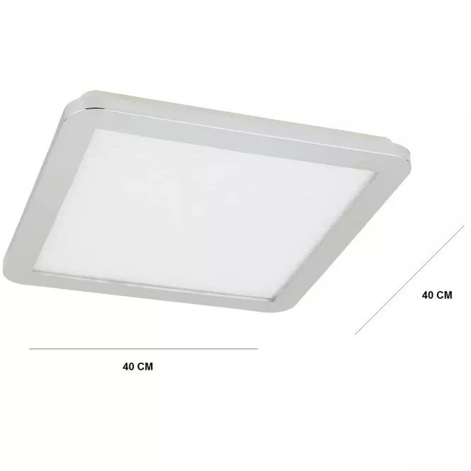 Stropné svietidlo LED Nexit 40x40 cm 24W IP44 chróm+Granila 3000k