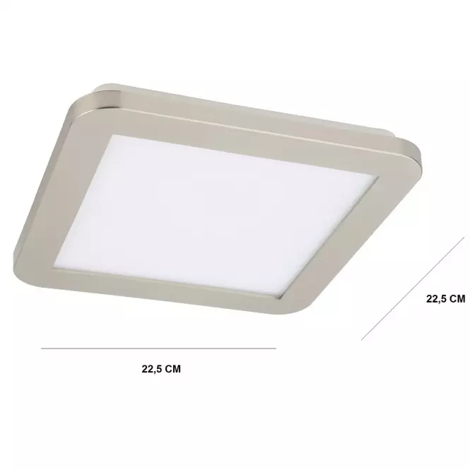 Stropné svietidlo LED Nexit 22,5x22,5 cm 12W LED IP44 Satén+Biela 3000k