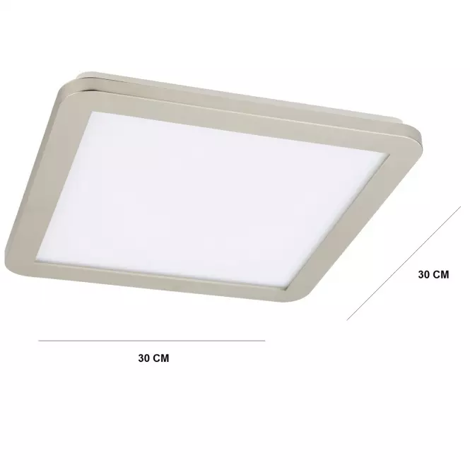Stropné svietidlo LED Nexit 30x30 cm 18W IP44 satén+biela 3000k