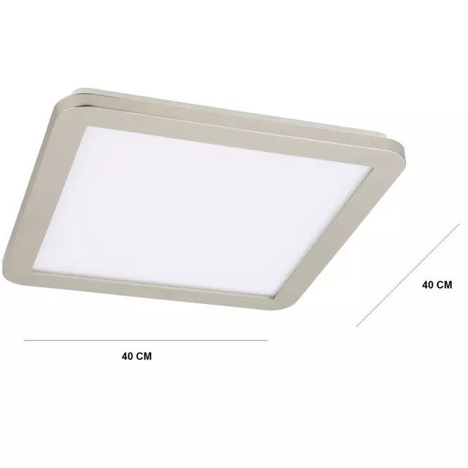 Stropné svietidlo LED Nexit 40x40 cm 24W IP44 satén+biela 3000k