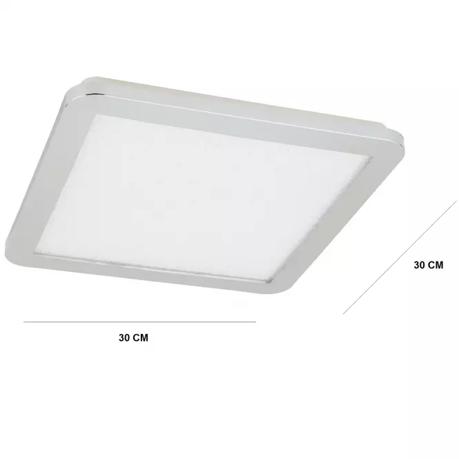 Stropné svietidlo Nexit 30x30 cm 18W IP44 chróm+Granila 3000k