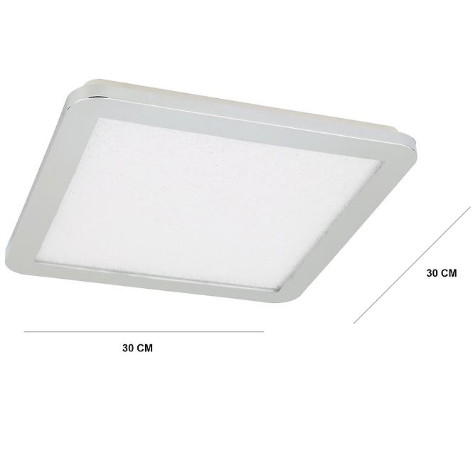 Stropné svietidlo Nexit 30x30 cm 18W IP44 chróm+Granila 3000k