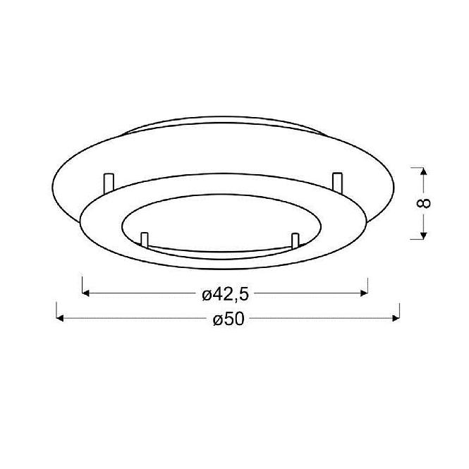 Stropné svietidlo Merle Plafon 50 24w Led 3000k Strieborná