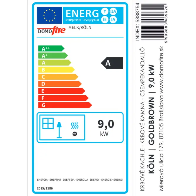 Krbové kachle Koln Goldbrown 9 kW,4
