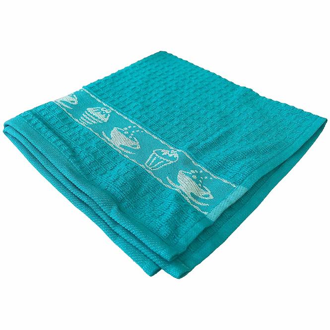 Kuchynská utierka muffin 50x50 modrá 350g/m2
