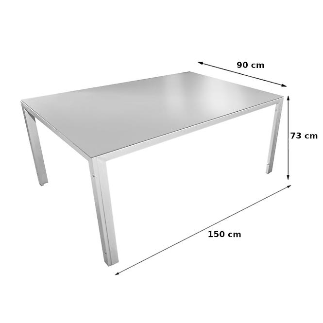Sada Bergen sklenený stôl + 4 stoličky šedá