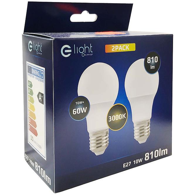 Žiarovka LED 2PACK A60 E27 10W 3000K