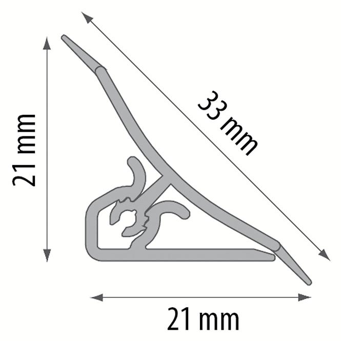 Lišta ku kuchynskej doske 3m 20x20 – biela Lws-011