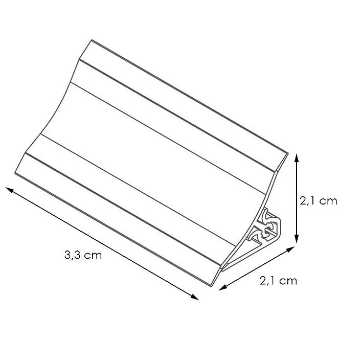 Lišta ku kuchynskej doske 3m 20x20 – mramor tmavý LWS-013