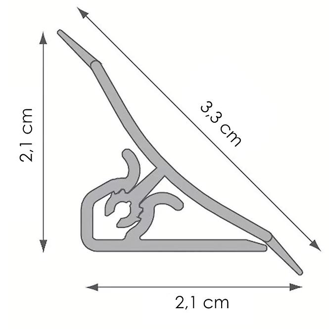 Lišta ku kuchynskej doske 3m 20x20 – Koloseum Lws-014