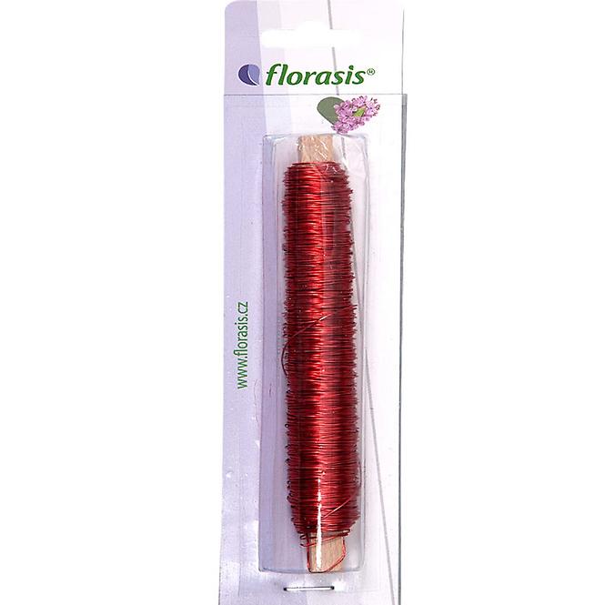 Drôt dekoračný Cu; lakovaný červený; 100g; 0,5mm