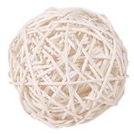 Guľa na aranžovanie ratanová biela 6cm