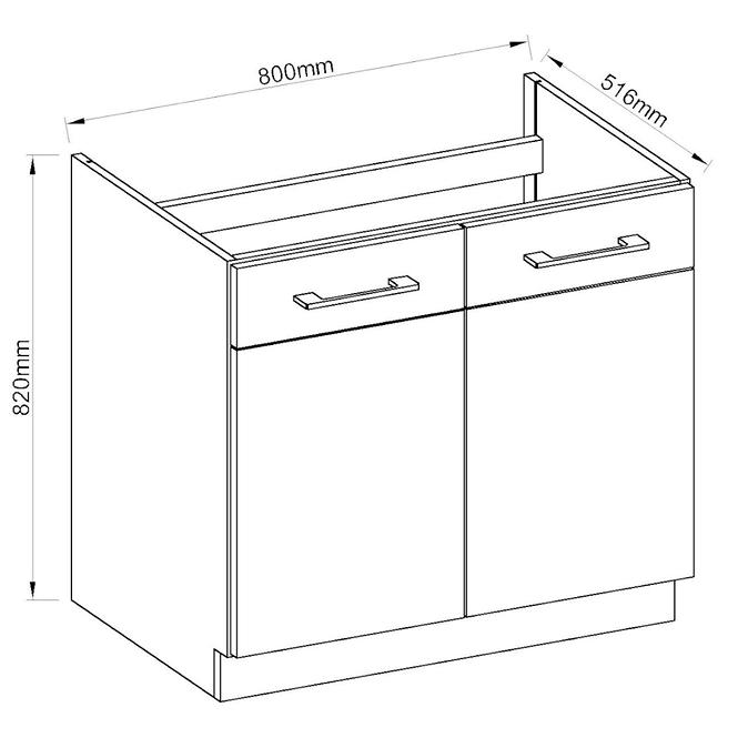 Skrinka do kuchyne VIGO grafit mat 80ZL 2F BB,3