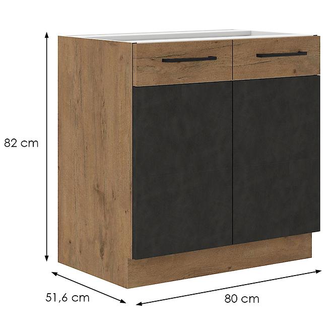 Skrinka do kuchyne VIGO grafit mat 80ZL 2F BB,2