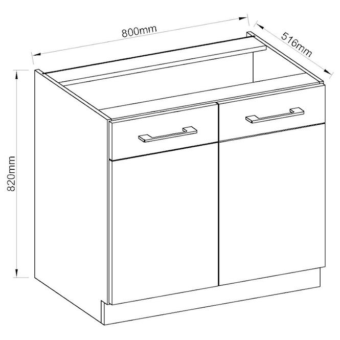 Skrinka do kuchyne VIGO grafit mat 80D 2F BB,3