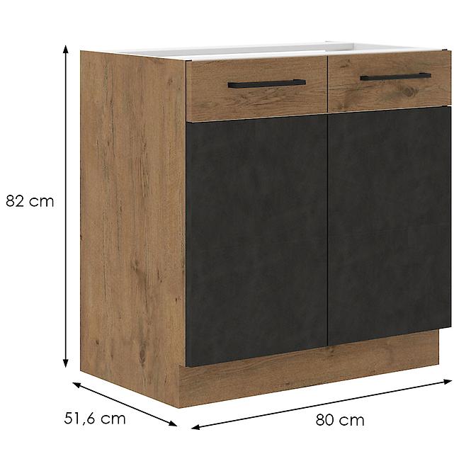 Skrinka do kuchyne VIGO grafit mat 80D 2F BB,2