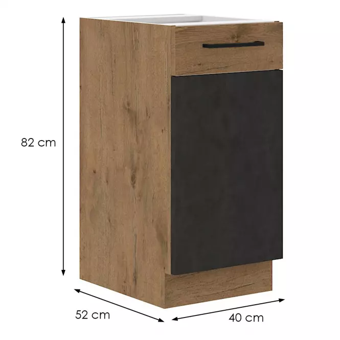 Skrinka do kuchyne VIGO grafit mat 40D 1F BB