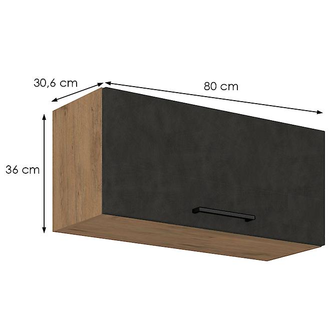 Skrinka do kuchyne VIGO grafit mat 80GU-36 1F
