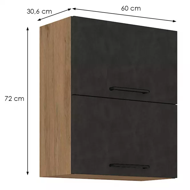 Skrinka do kuchyne VIGO grafit mat 60GU-72 2F