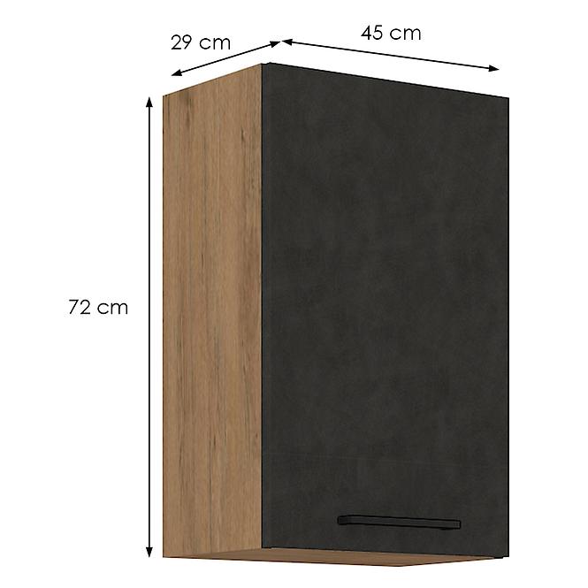 Skrinka do kuchyne VIGO grafit mat 45G-72 1F