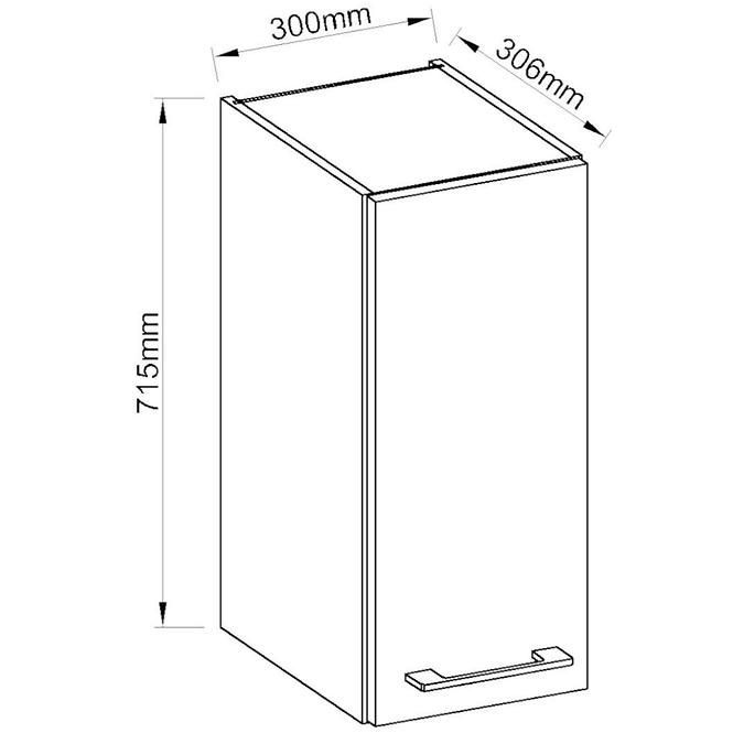 Skrinka do kuchyne VIGO grafit mat 30G-72 1F