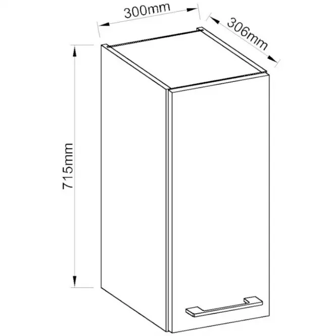 Skrinka do kuchyne VIGO grafit mat 30G-72 1F,3