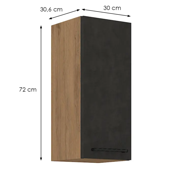 Skrinka do kuchyne VIGO grafit mat 30G-72 1F,2