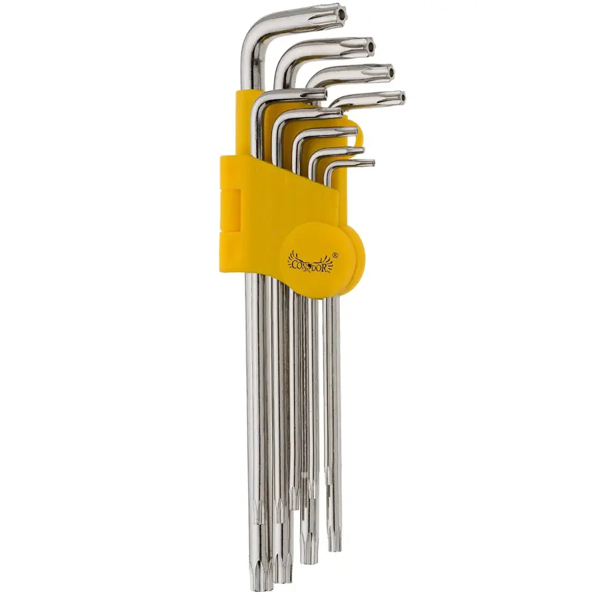 Fotografia produktu: Kľúče Torx s otvorom, predĺžené, T10-50, 9 ks