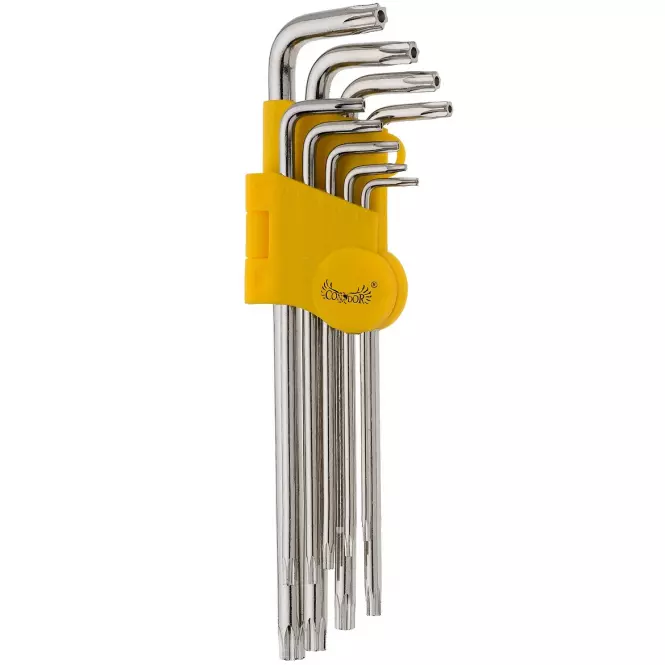 Sada kľúcov Torx s otvorom, predĺžené, T10-50, 9 ks,