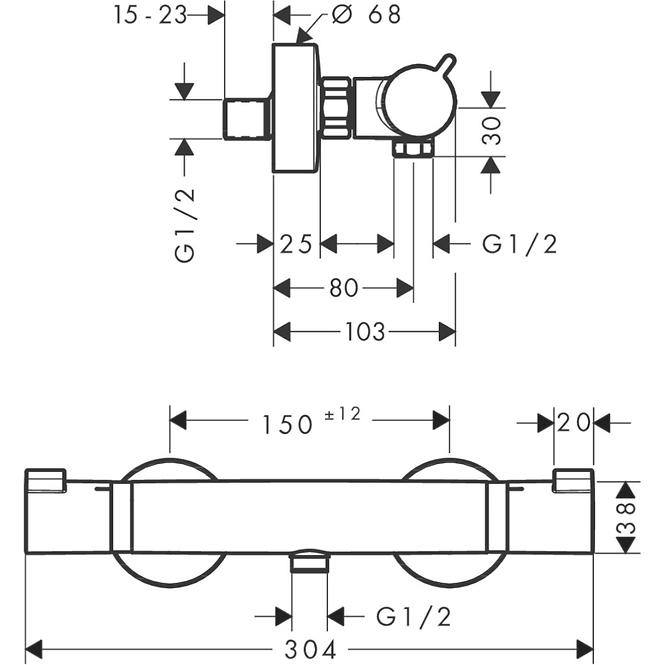 Termostatická sprchová batéria Myfox 13156000,2