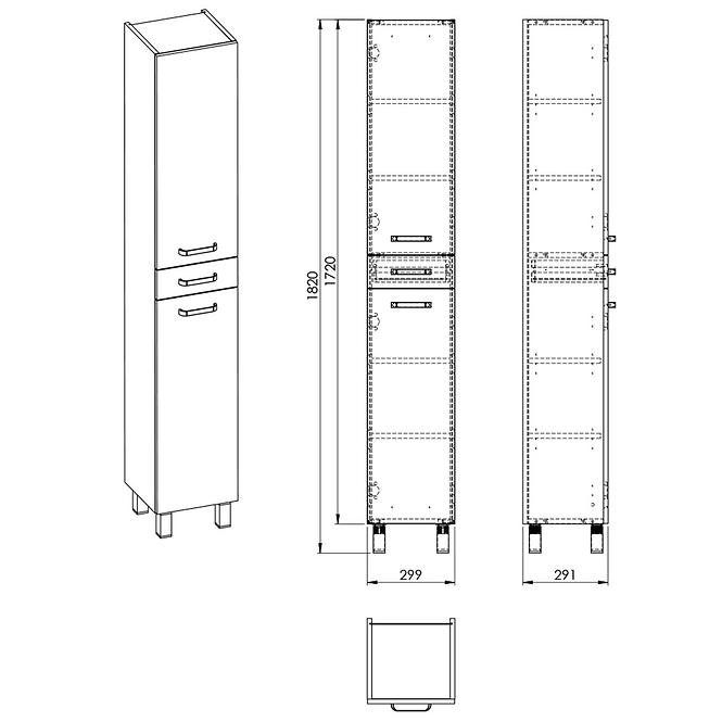 Stlpik Uno 30 2D1S white