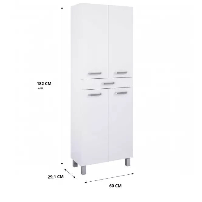 Vysoká skrinka do kúpeľne Uno 60 4D1S white,2