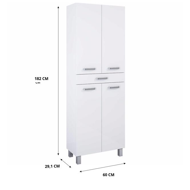 Vysoká skrinka do kúpeľne Uno 60 4D1S white,2
