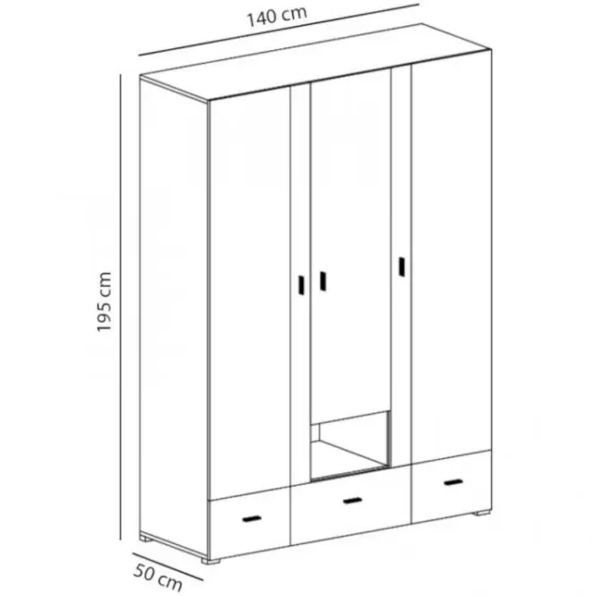 Skriňa Next NX-1 borovica biela/viola 140 cm,2