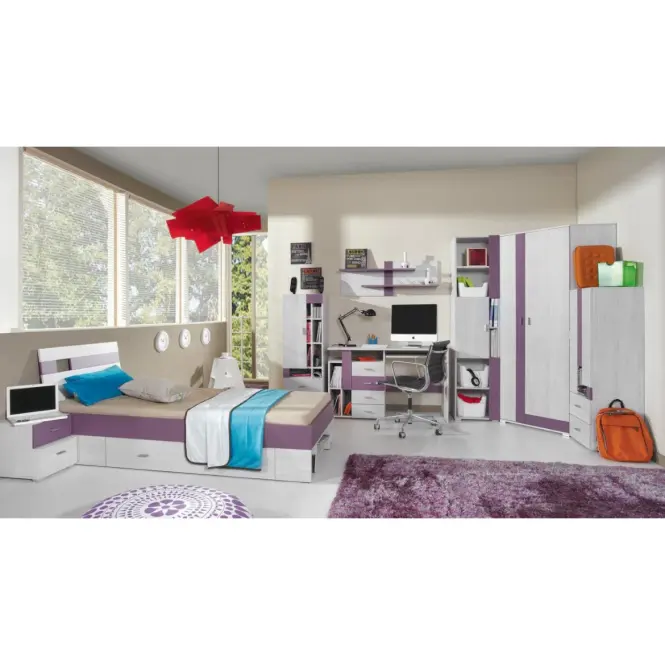 Skriňa Next NX-1 borovica biela/viola 140 cm,5