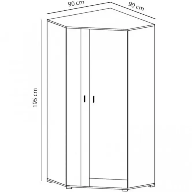 Rohová skriňa Next NX-2 90 cm borovica biela/viola