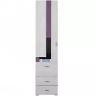 Regál Next NX-5 borovica biela/viola