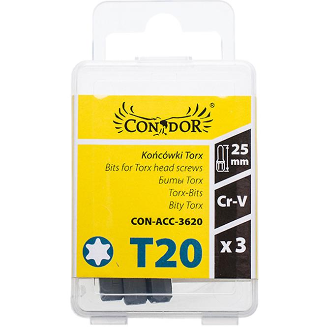 Bit Torx, T20 x 25 mm, 3 ks, Drel