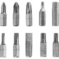 Skrutkovacie bity, SL: 3/5/7, PH: 1/2/3, H: 3/4/5/6 x 25 mm, sada 10 ks, Drel