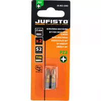 Krížový bit, titánový S2, PZ2 x 25 mm, 2 ks, Jufisto