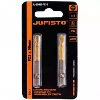 Krížový bit, titánový S2, PZ3 x 50 mm, 2 ks, Jufisto