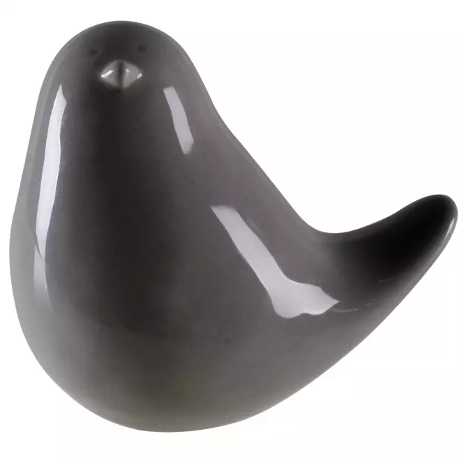 Keramická figúrka vrabec 8 cm  šedá