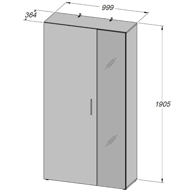 Skriňa Yvonne 100 cm biela lesk