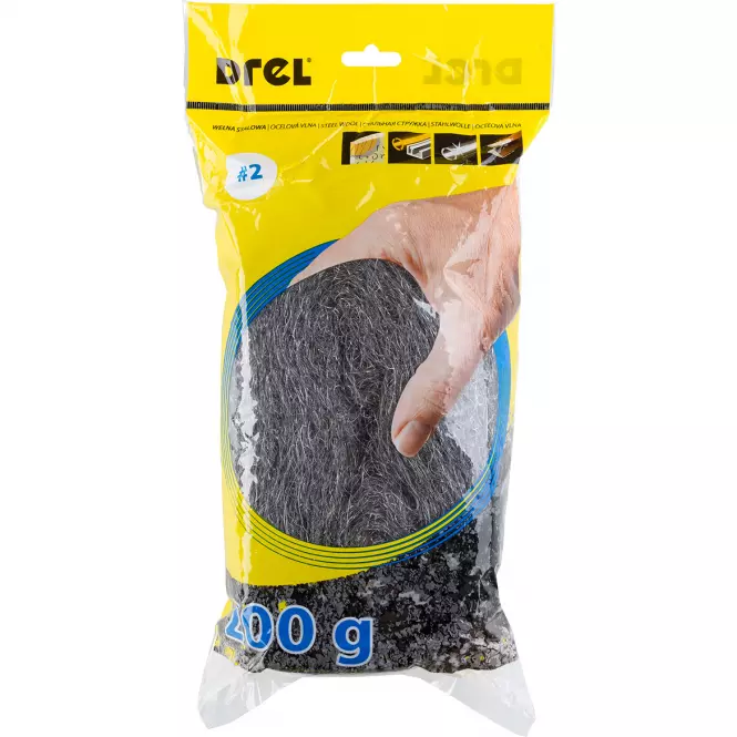 Oceľová brúsna vlna, P 2, 200 g, Drel
